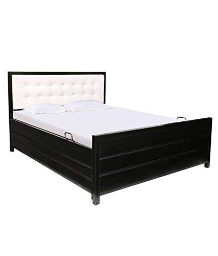 Royal Interiors Virno Metal Matte Finish Bed with Hydraulic Storage and ...