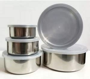 HM EVOTEK Stainless Steel Vegetable Bowl Stainless Steel Airtight Lid ...