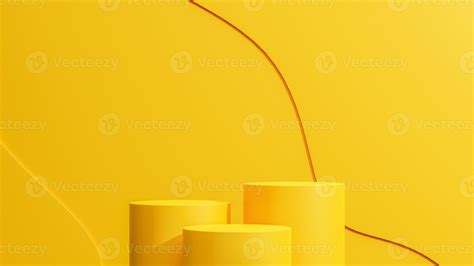 3d abstract scene background soft yellow podium product presentation ...