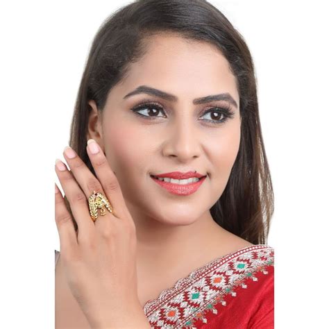 Buy GRIIHAM Gold Plated American Diamond Stone Studded Adjustable ...