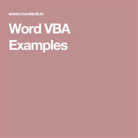 Word VBA Examples 的图像结果