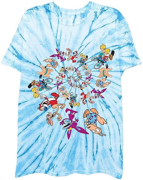 Buy Nickelodeon Mens 90's Classic Shirt - Tie Dye Rugrats, Reptar, Ren ...