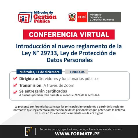 Conferencia virtual "Introducción al nuevo reglamento de la Ley N ...