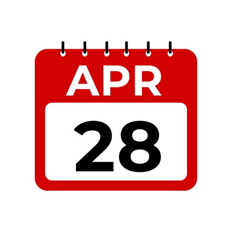 April 28 calendar reminder. 28 April daily calendar icon template ...
