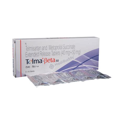 Telma-Beta 50 Tablet ER: Price, Uses, Side Effects & How to Use - MediBuddy