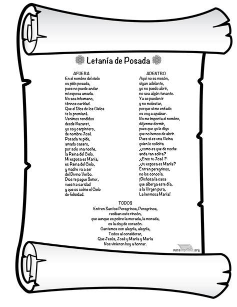 Cantos para Pedir Posada Afuera y Adentro: Letra Completa de la Letanía ...