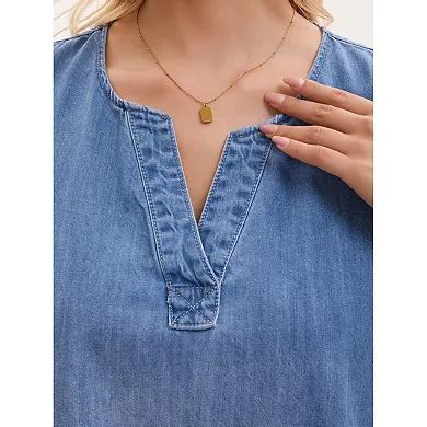 Women's Sleeveless Denim Dress Knee Length Casual Loose Tunic Jean Dress