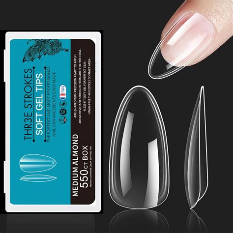 Buy THR3E STROKES Soft Gel Nail Tips, Full Cover Clear Soft Nail Tips ...