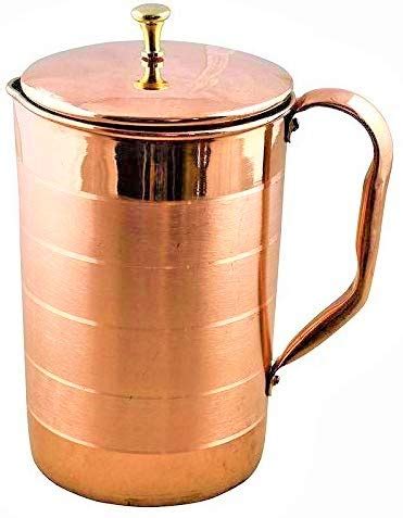 Buy AKOSHA 1.7 L Water Luxury Copper JUG with Elegant Brass NOB (1700ML ...