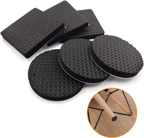 Non Slip Furniture Rubber Pads,Black Furniture Feet Covers,Pack of 186 ...