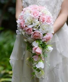 Flowers For Bouquets Weddings by Pink White Vintage Artificial Flowers Waterfall Wedding Flowers For Bouquets Weddings