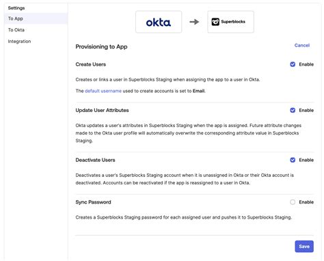 Okta SCIM setup - Superblocks Docs