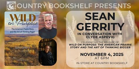 Sean Gerrity in Conversation with Clyde Aspevig, Country Bookshelf ...