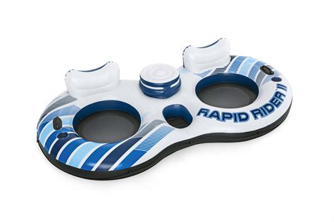 H2OGO! 99" x 52" Rapid Rider II Multicolor Double River Tube, Adult ...