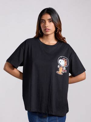 Buy MIXT by Nykaa Fashion Black Peanut Printed Half Sleeves Tshirt (S ...