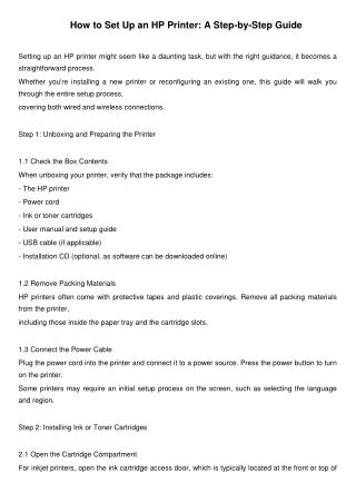 Image result for HP Printer Setup Guide