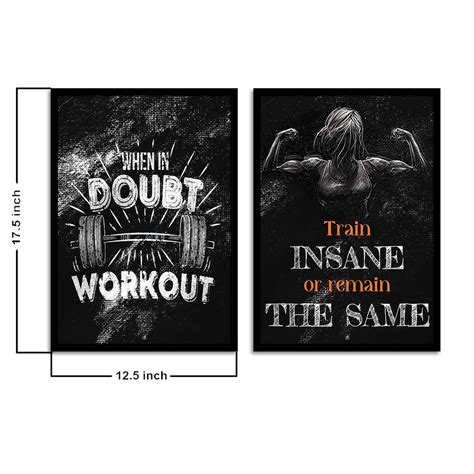 When In Doubt Workout Gym Motivational Frame Art Print Poster For Home ...