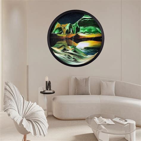 BGFJYUK 24" Moving Sand Art Décor, Wall Mounted Sand Art Liquid Motion ...