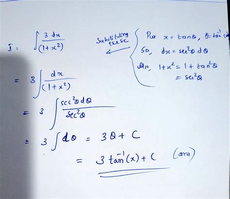 Answer:- root 3 tan inverse (X) + CShow me the step by step solution ...