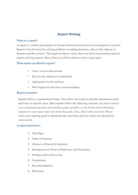 Image result for Information Report Structure