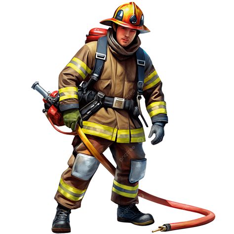 Cartoon Fireman Clip Art Firefighter Png, Firefighter Clipart Bundle,