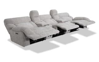 Everest Light Gray 145'' Power Reclining Sofa with Power Headrest | Bob ...