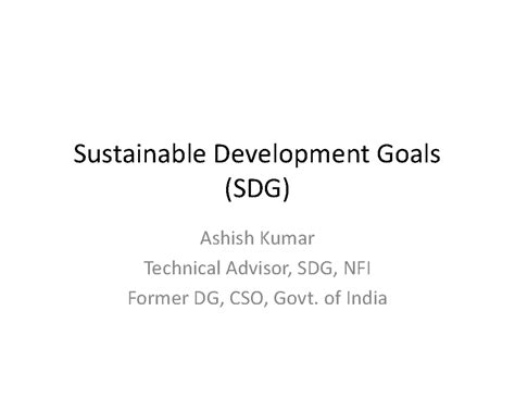 NITI Presentation on SDG-I: Overview of Sustainable Development Goals ...