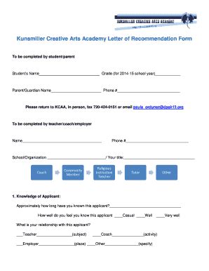 Fillable Online kcaa dpsk12 Kunsmiller Creative Arts Academy Letter of ...