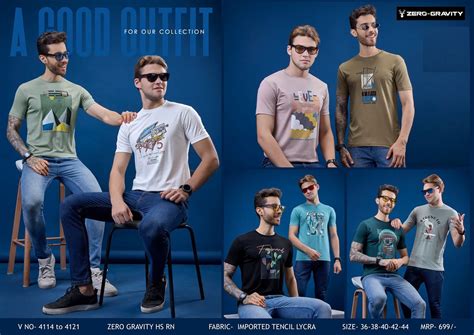 Vol 4114 - 4121 Zero Gravity Tencil Lycra Mens Tshirts Exporter India ...