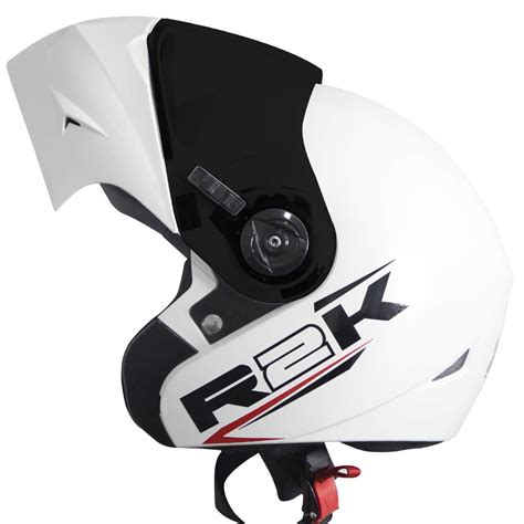 Steelbird SB-45 R2K Oska ISI Certified Flip Up Helmet (White with Smoke ...