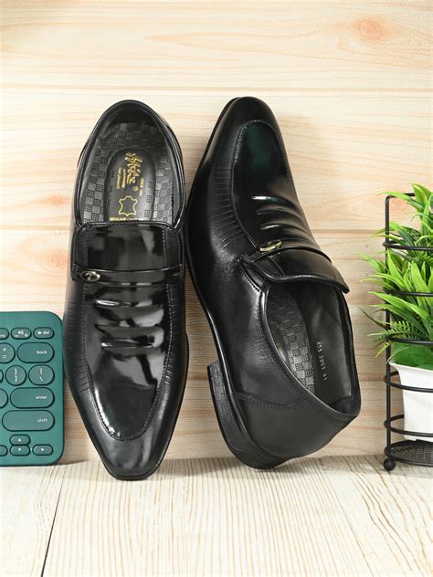 Hitz Men's Black Leather Slip-On Party Wear Shoes – Hitz Shoes Online