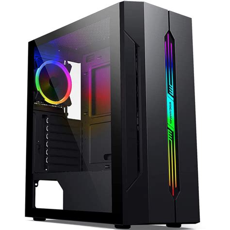 Rgb Atx Mid-Tower Pc Case With Usb 3.0 And Argb Led Light Strips ...