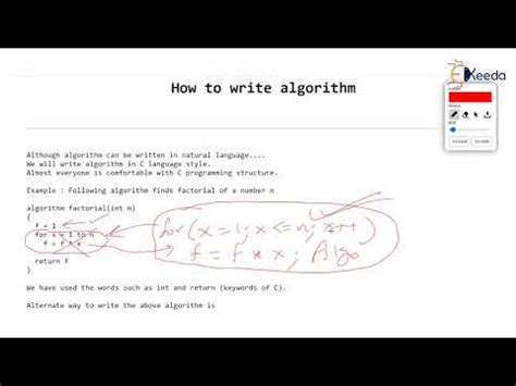 Algorithm Writing Techniques Video Lecture - Analysis of Algorithms (Video