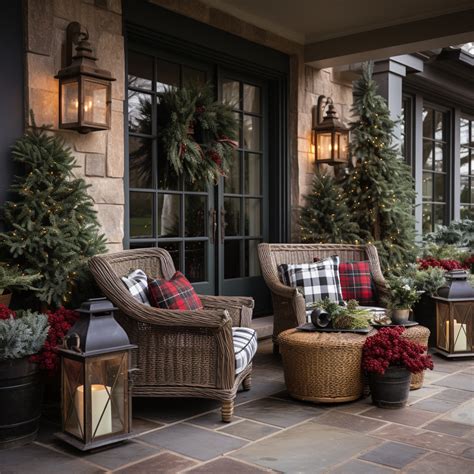 Classic Tartan Christmas Porch Decor
