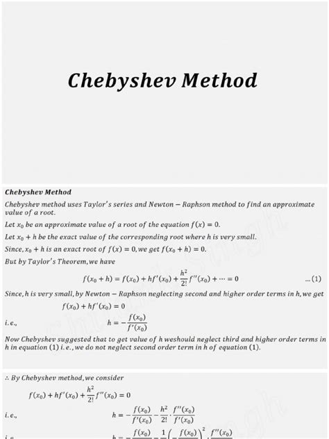 Image result for Chebyshev Method