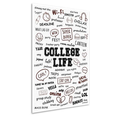 ArtinKart- College Life, Hostel Wall Art, Hostel Room Poster, PG Room ...
