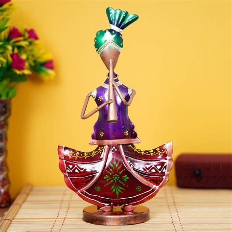 Buy eCraftIndia Tribal Lady Playing Musical Instrument Trumpet ...