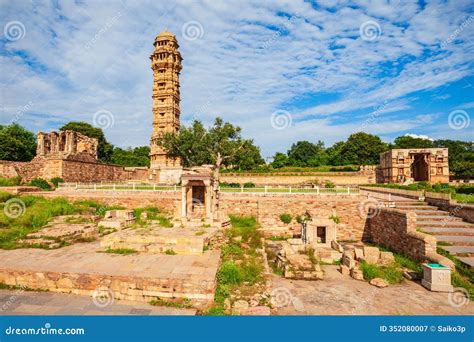 Vijay Stambha Tower, Chittor Fort, Chittorgarh Stock Image - Image of ...