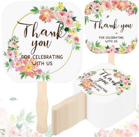 Amazon.com: OgleGlow 100 Pcs Wedding Hand Fans Ribbon Bow Bulk Plastic ...