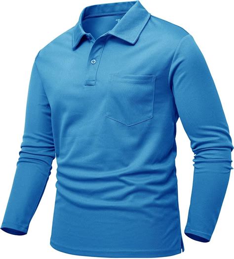 Amazon.com: Rdruko Men's Outdoor Sport Performance Polo Long Sleeve ...