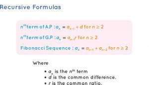 Image result for Recursive Formula with Common Difference