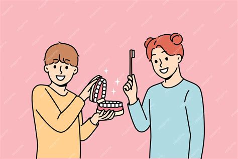 Premium Vector | Happy children show rules brushing teeth and using dental toothbrush to get rid ...