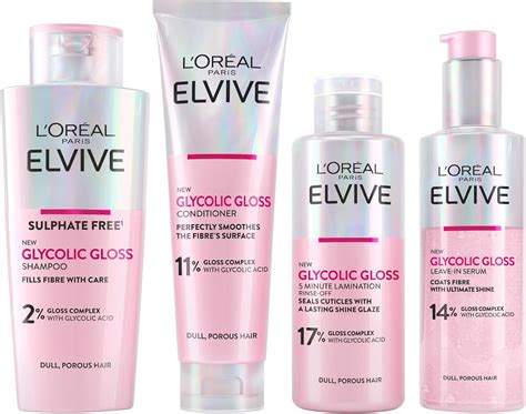 L'Oréal Paris Elvive Glycolic Gloss Shampoo, Conditioner and Rinse-Off ...