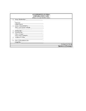 Departure Form India - Fill and Sign Printable Template Online