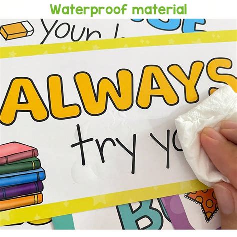 16 Peças Conjunto de Cartazes de Regras da Sala de Aula para Decoração ...