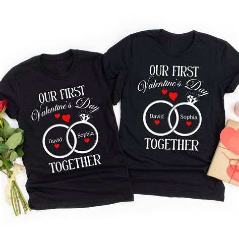 First Valentines Day Shirt for Couple, Couples Matching Shirt ...