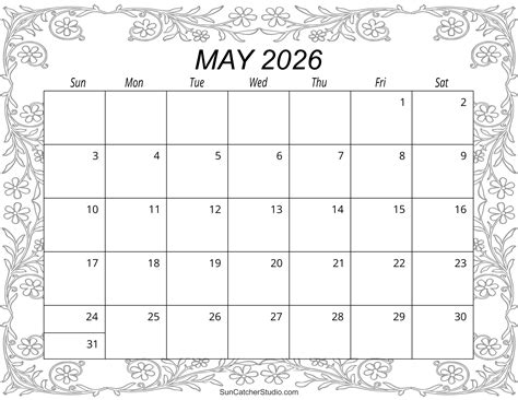 May 2026 Calendar (Free Printable) – Free Printables, Lettering, SVG ...