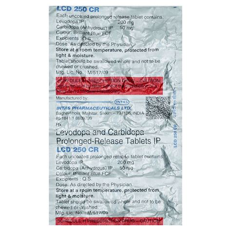 Lcd 250 CR Tablet | Uses, Side Effects, Price | Apollo Pharmacy