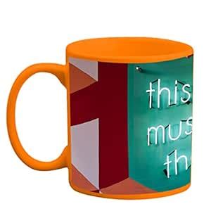 Printland Printed Orange Coffee Mug 350ml : Amazon.in: Home & Kitchen