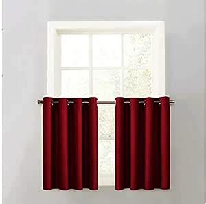 Buy Home Tex Silk Solid Blackout Grommet Curtains Small Window Curtain ...